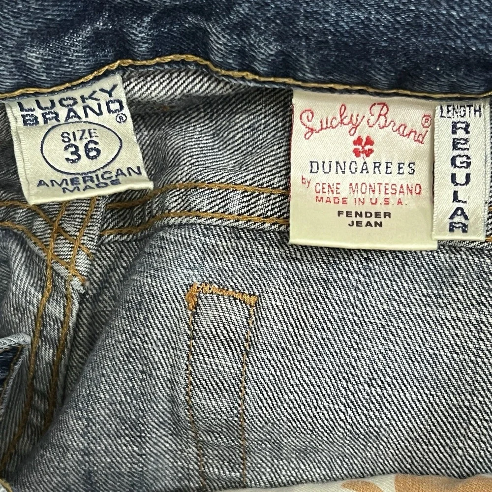 Lucky Brand Fender Denim Blue Jeans American Made Dungarees Classic Men 36x32